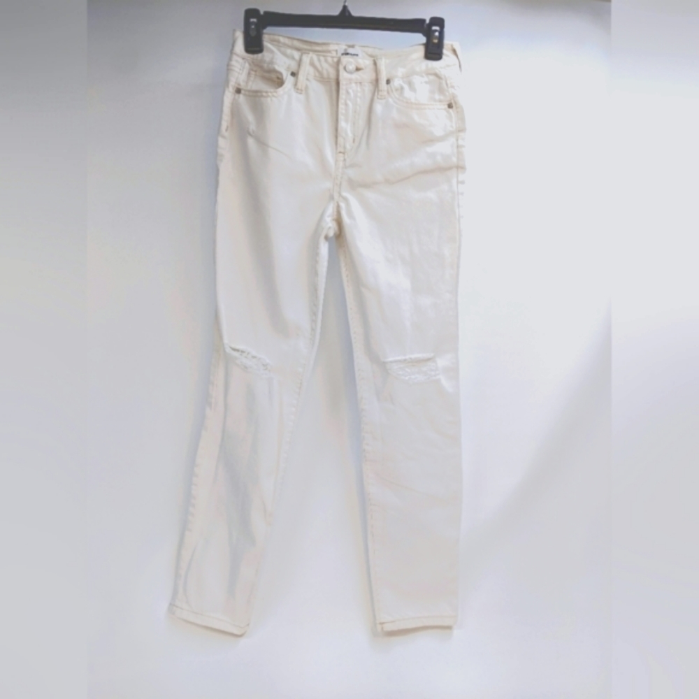 RSQ Girlfriend Jean in off white with distressing size 14 NWOT